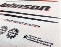 Johnson 50HP Four Stroke EFI 2002-2006 White Cowling Outboard Decal Kit